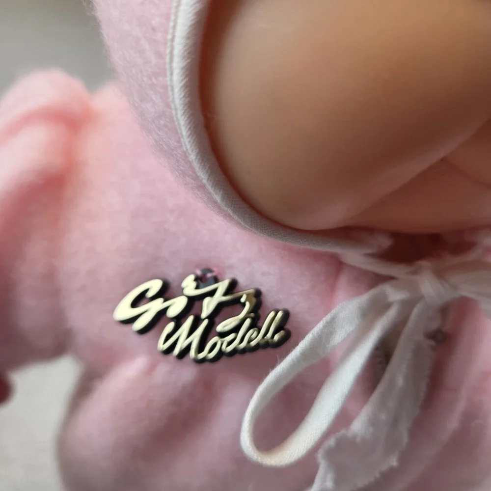 Vintage Gotz Puppe Baby Girl Doll‎ Pink Suit Brown Eyes 16